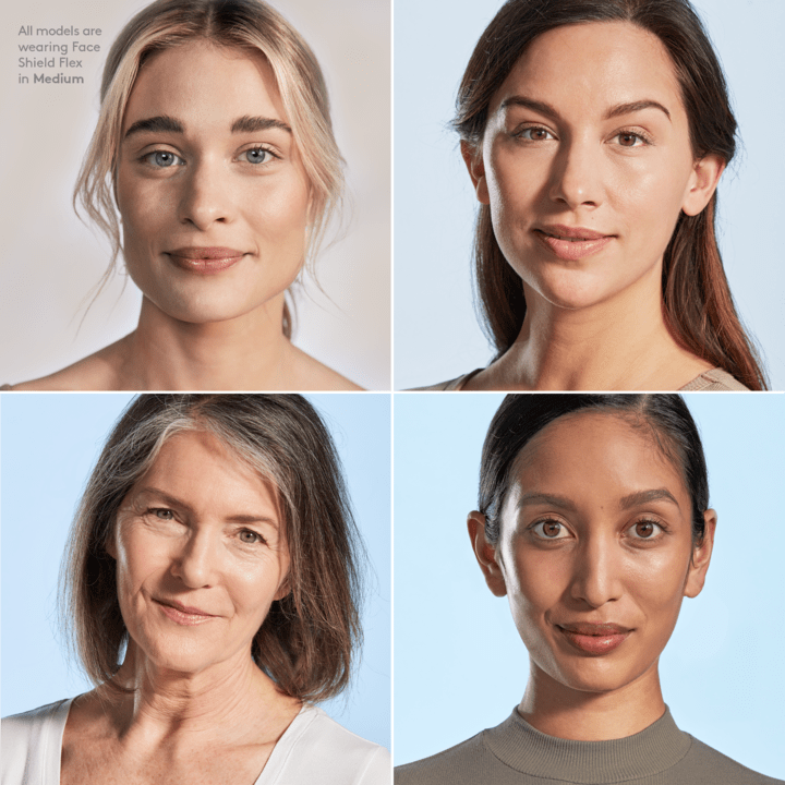 All models are wearing Face Shield Flex in Medium - 4 models - colorescience UK