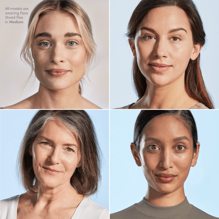 All models are wearing Face Shield Flex in Medium  - 4 models - colorescience UK 
