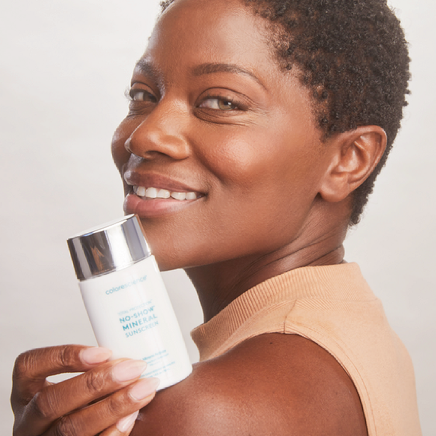 Total Protection No-Show™ Mineral Sunscreen SPF 50 - Model Img - Colorescience UK 