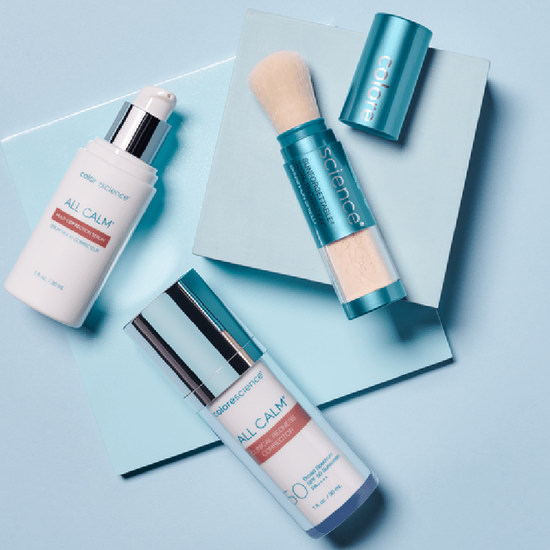 All Calm Clinical Redness Corrector SPF 50 - SUNFORGETTABLE: BRUSH-ON SUSNCREEN - Multi Correction Serum - Colorescience UK