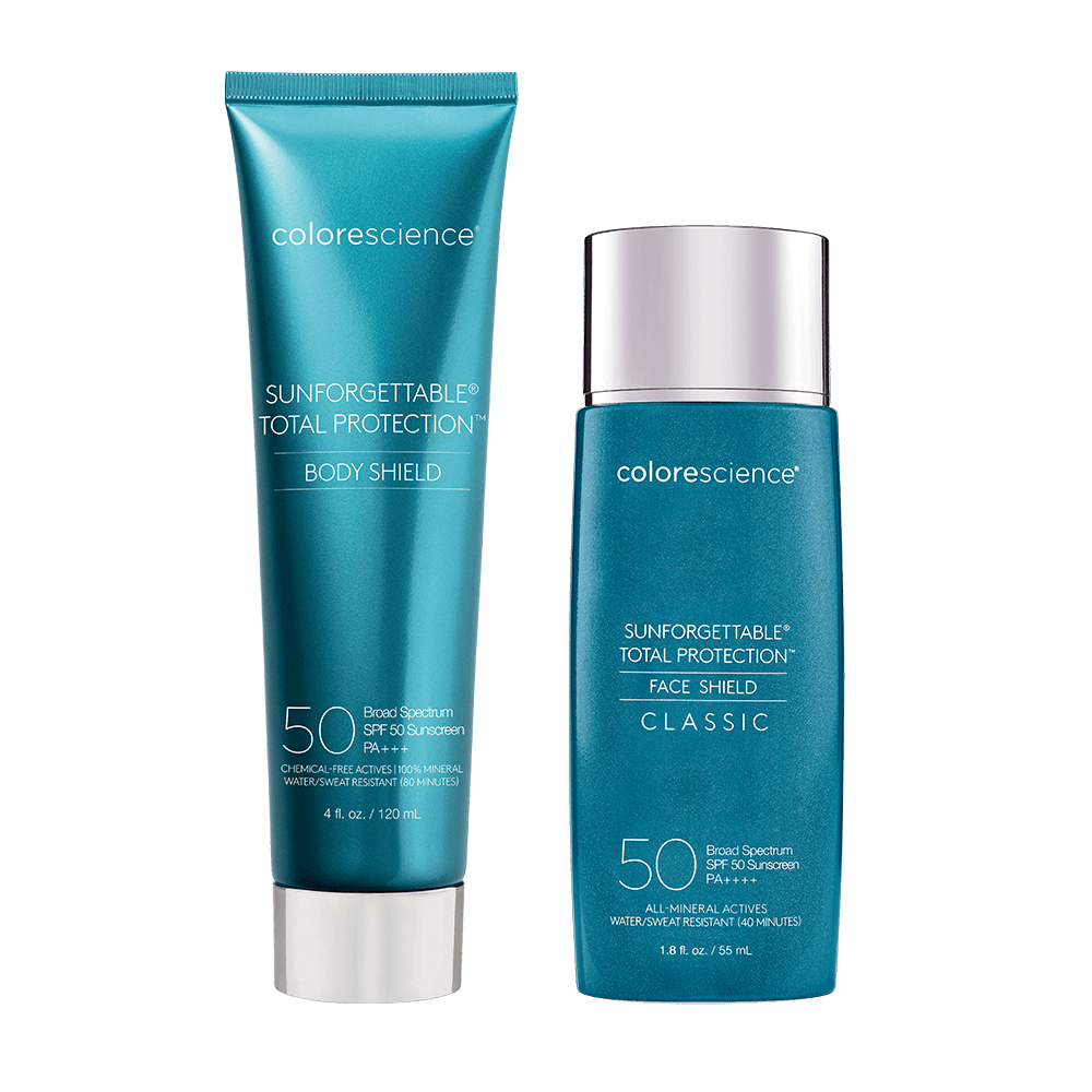 Head_To_Toe_Protection_Kit - SUNFORGETTABLE TOTAL PROTECTION: Body Shield and Face Shield with 50 SPF - Colorescience UK  