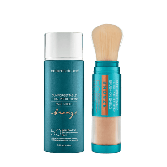 SUNFORGETTABLE TOTAL PROTECTION : FACE SHIELD - BRUSH-ON SHIELD - BRONZE KIT - Colorescience UK 