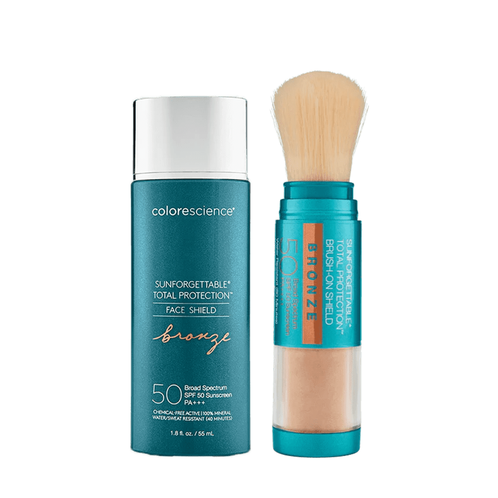 SUNFORGETTABLE TOTAL PROTECTION : FACE SHIELD - BRUSH-ON SHIELD - BRONZE KIT - Colorescience UK 